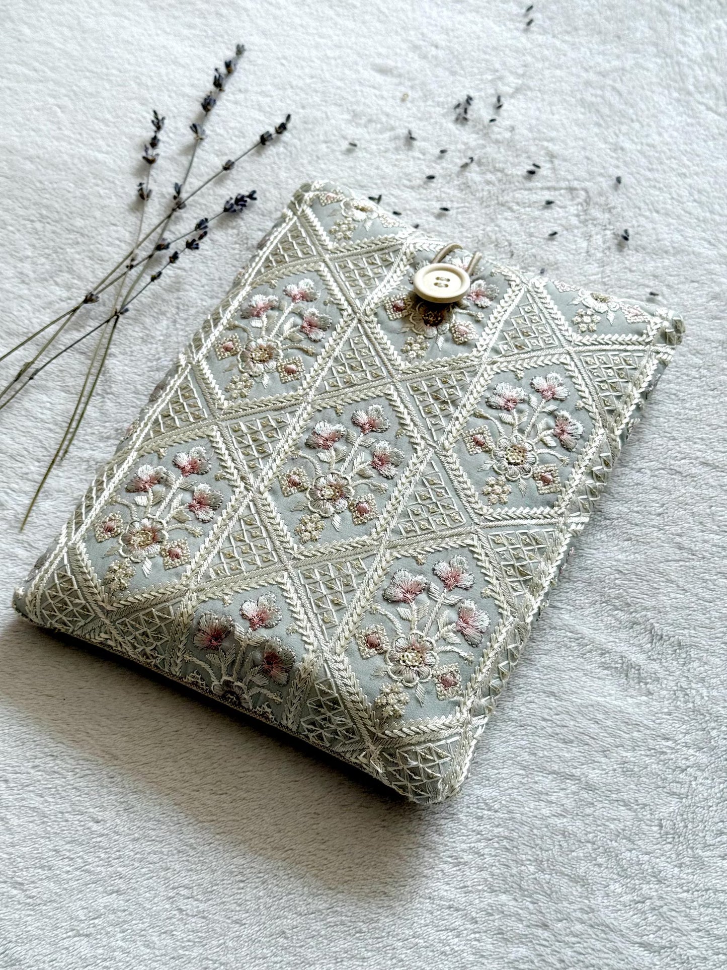 Embroidered Orchid Book Sleeve
