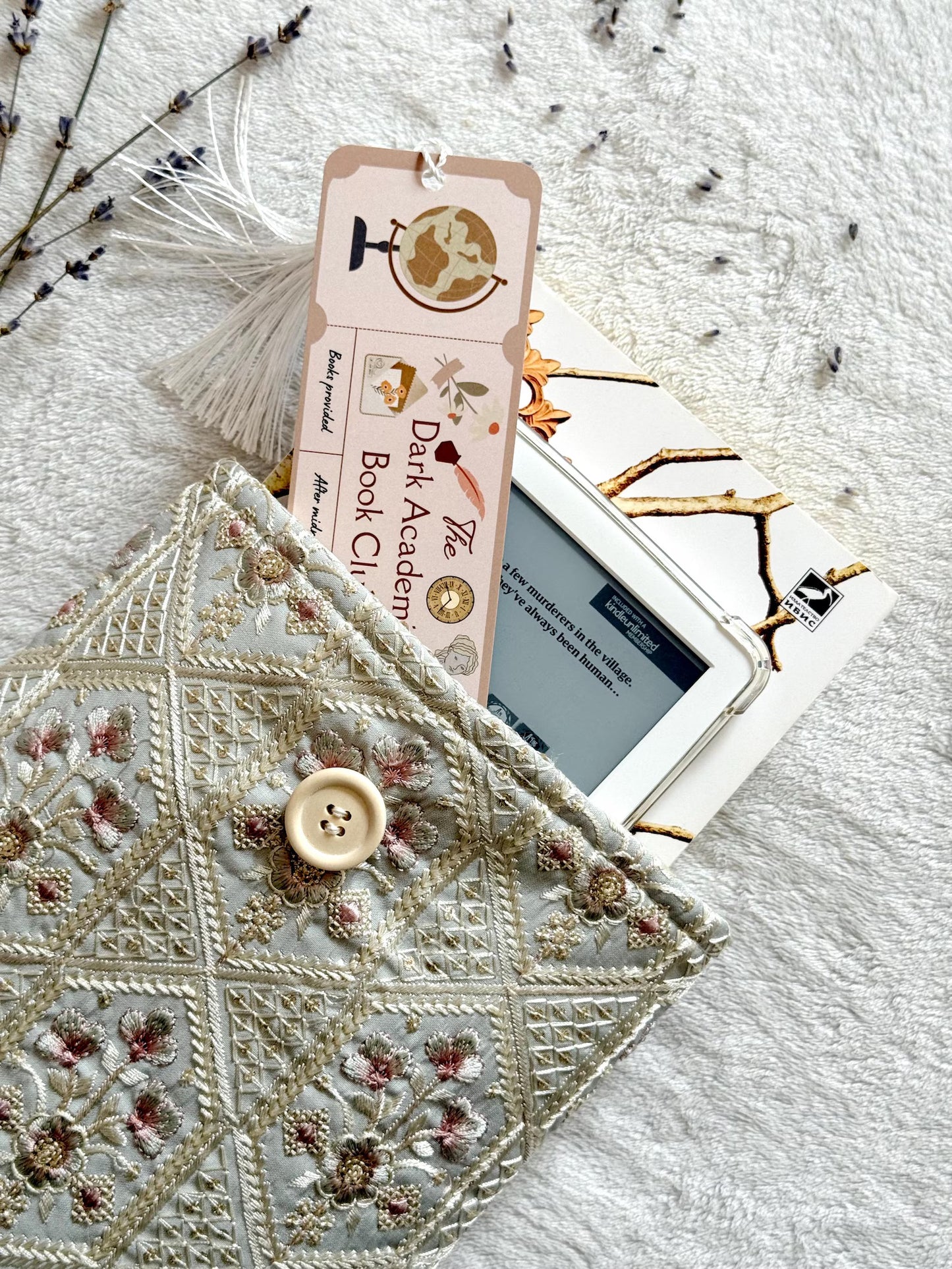 Embroidered Orchid Book Sleeve