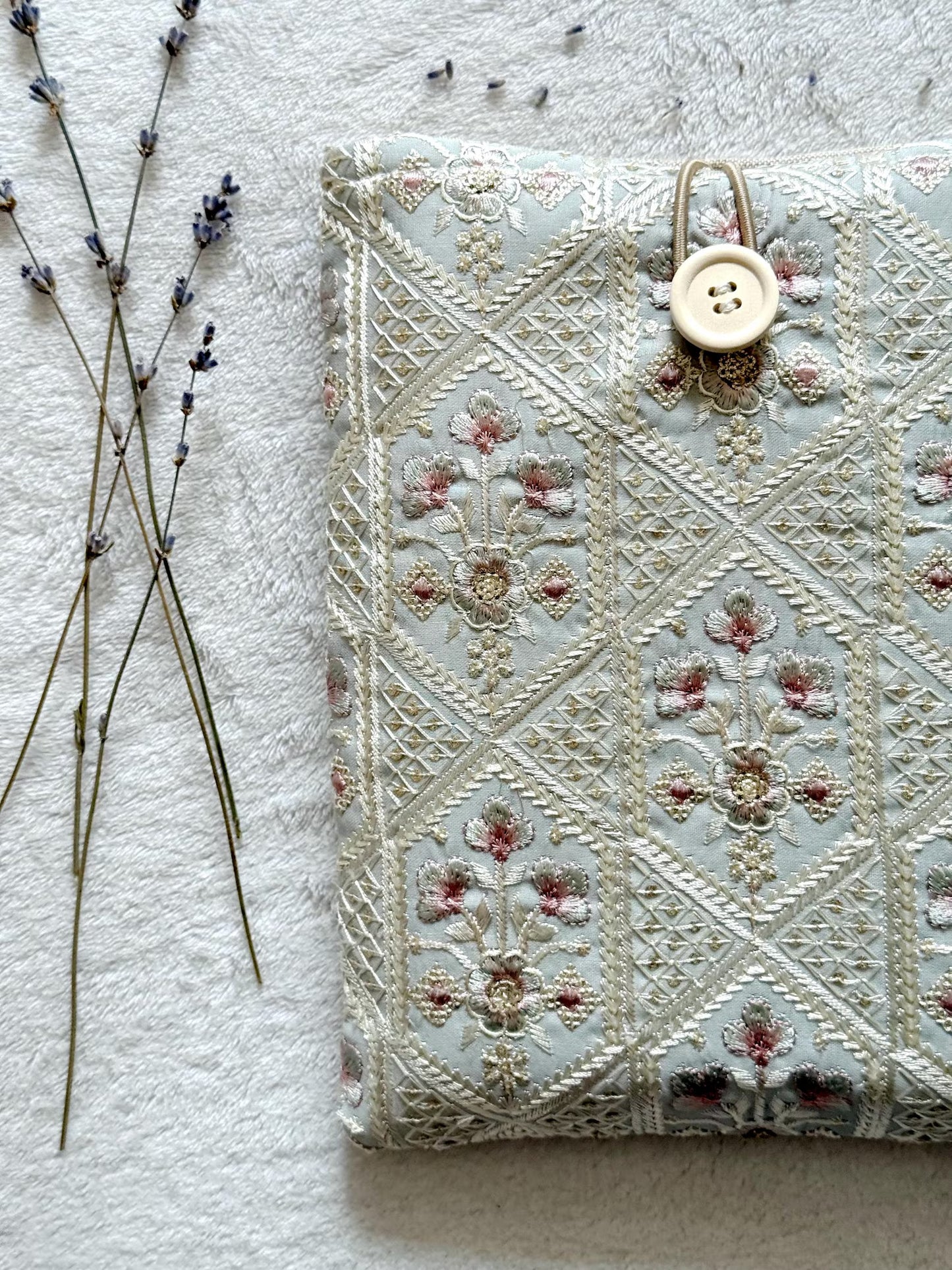 Embroidered Orchid Book Sleeve