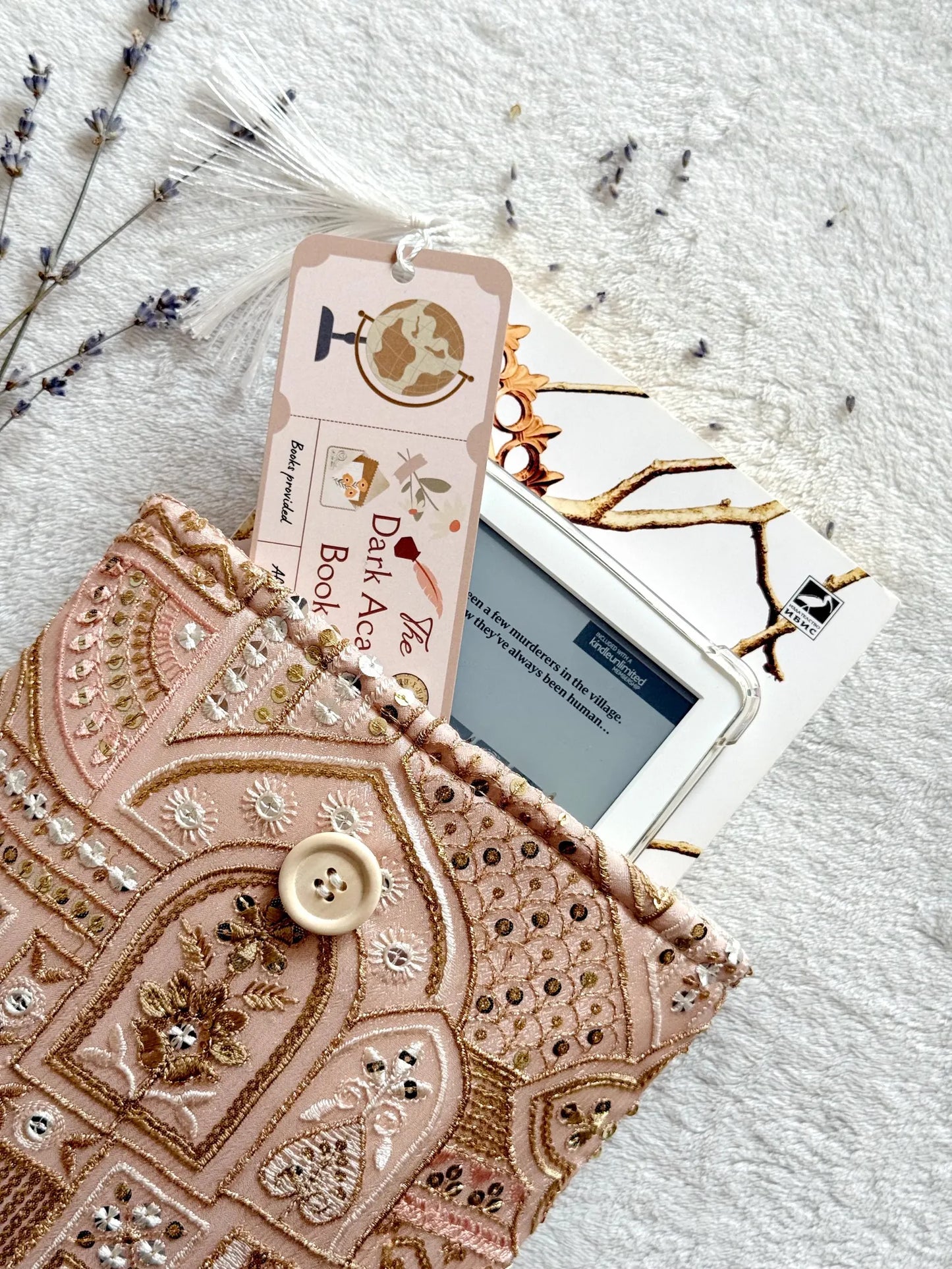 Embroidered Abstract Book Sleeve