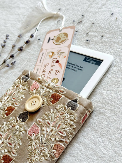 Embroidered Khaki Strawberry E-Reader Sleeve