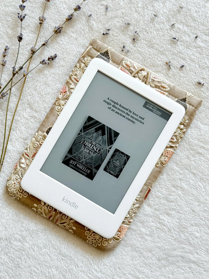 Embroidered Khaki Strawberry E-Reader Sleeve