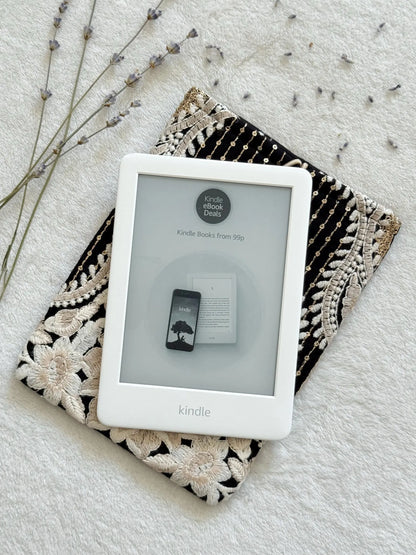 Embroidered Black Floral E-Reader Sleeve
