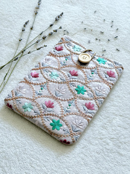 Embroidered Lavender E-Reader Sleeve