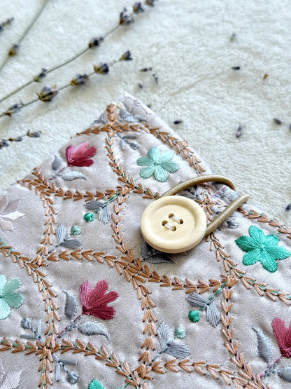 Embroidered Lavender E-Reader Sleeve