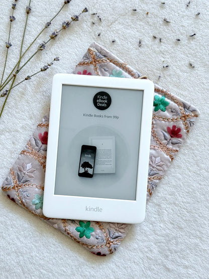 Embroidered Lavender E-Reader Sleeve