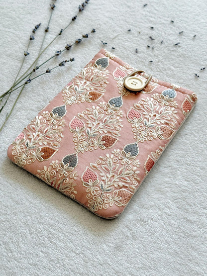 Embroidered Pink Strawberry E-Reader Sleeve