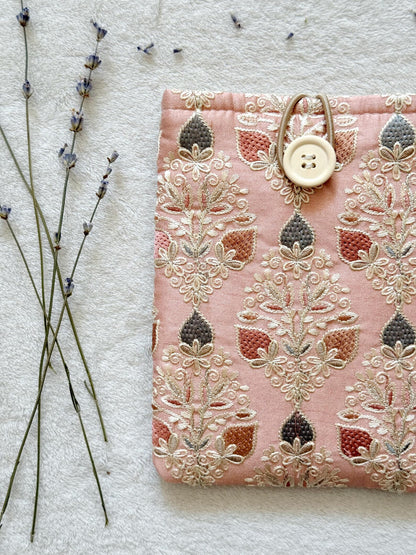 Embroidered Pink Strawberry E-Reader Sleeve