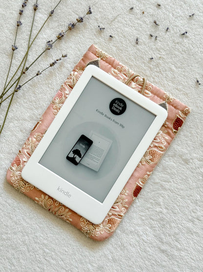 Embroidered Pink Strawberry E-Reader Sleeve