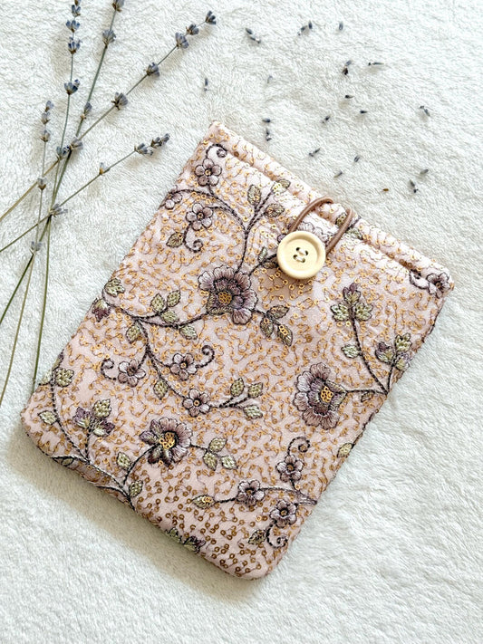 Embroidered Pink Begonia E-Reader Sleeve
