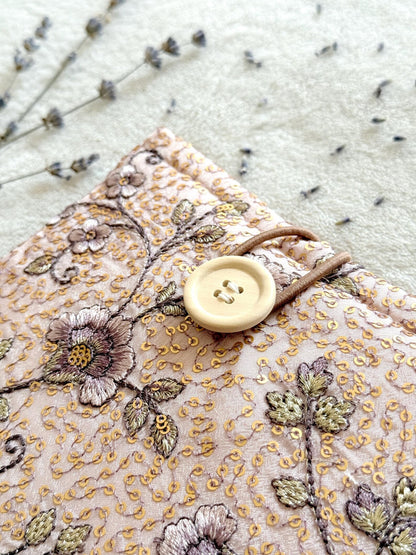 Embroidered Pink Begonia E-Reader Sleeve
