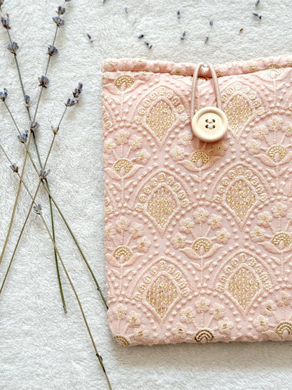 Embroidered Pink Abstract E-Reader Sleeve