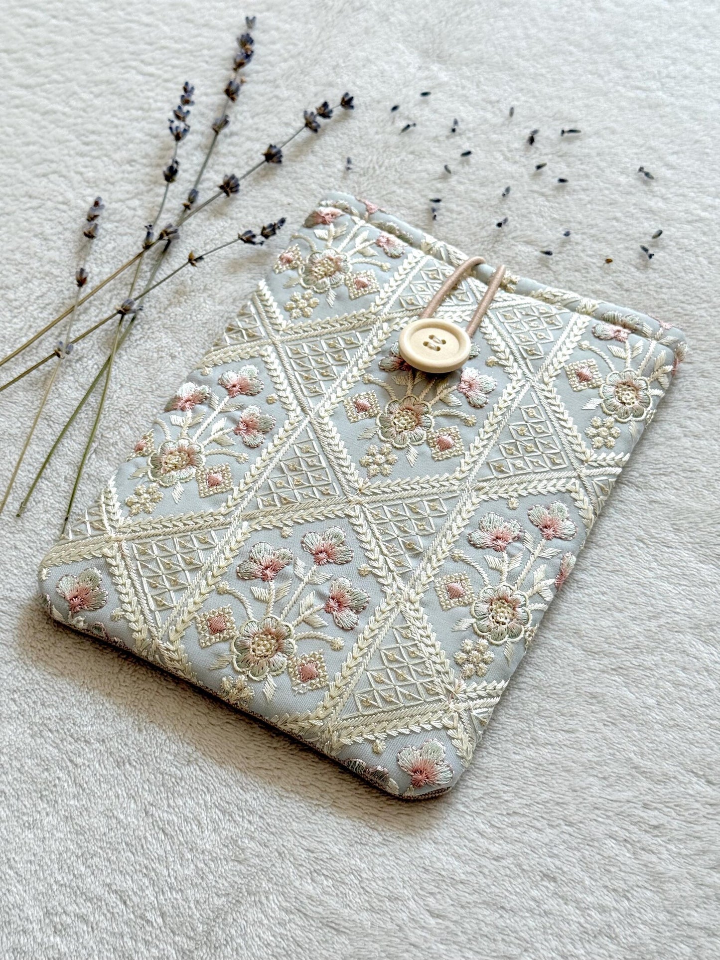 Embroidered Blue Orchid E-Reader Sleeve