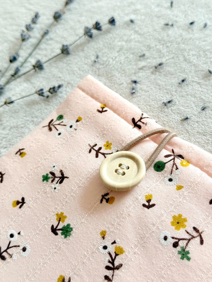 Embroidered Pink Floral E-Reader Sleeve