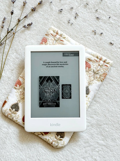 Embroidered White Strawberry E-Reader Sleeve