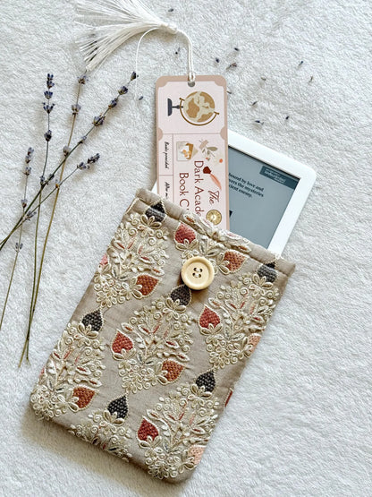 Embroidered Khaki Strawberry E-Reader Sleeve