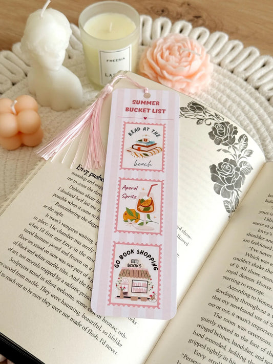 Summer Bucket List Bookmark with Tassel