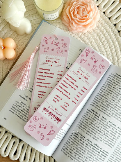 Summer Bookshop Receipt Bookmark with Tassel
