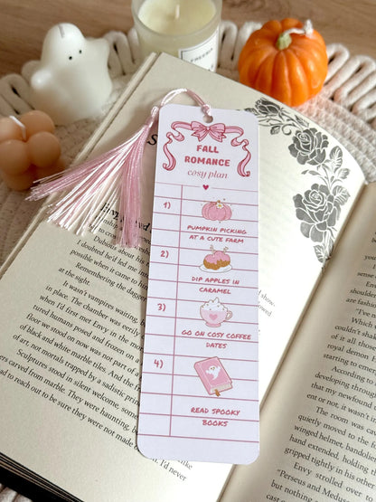 Fall Romance Bookmark with Tassel