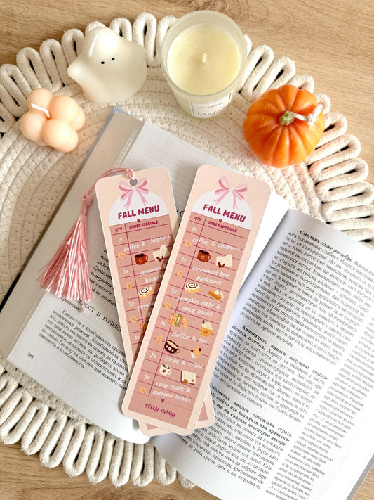 Fall Menu Bookmark with Tassel