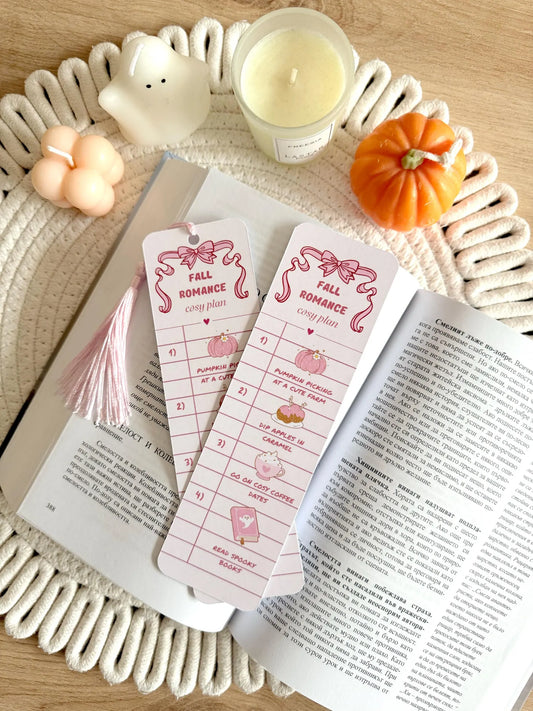 Fall Romance Bookmark with Tassel