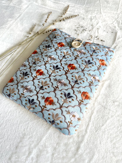 Embroidered Sky Blue Book Sleeve
