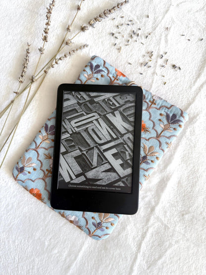 Embroidered Blue Autumn E-Reader Sleeve