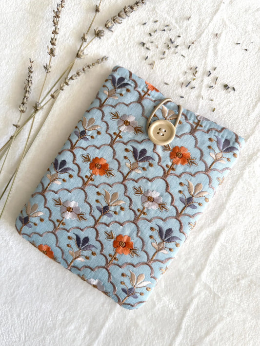 Embroidered Blue Autumn E-Reader Sleeve