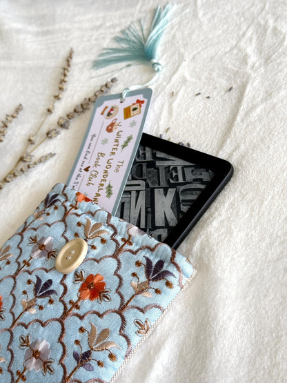 Embroidered Blue Autumn E-Reader Sleeve
