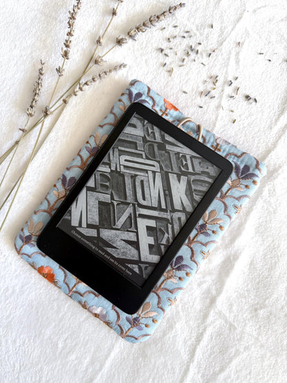 Embroidered Blue Autumn E-Reader Sleeve