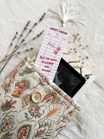 Embroidered Tropical Book Sleeve