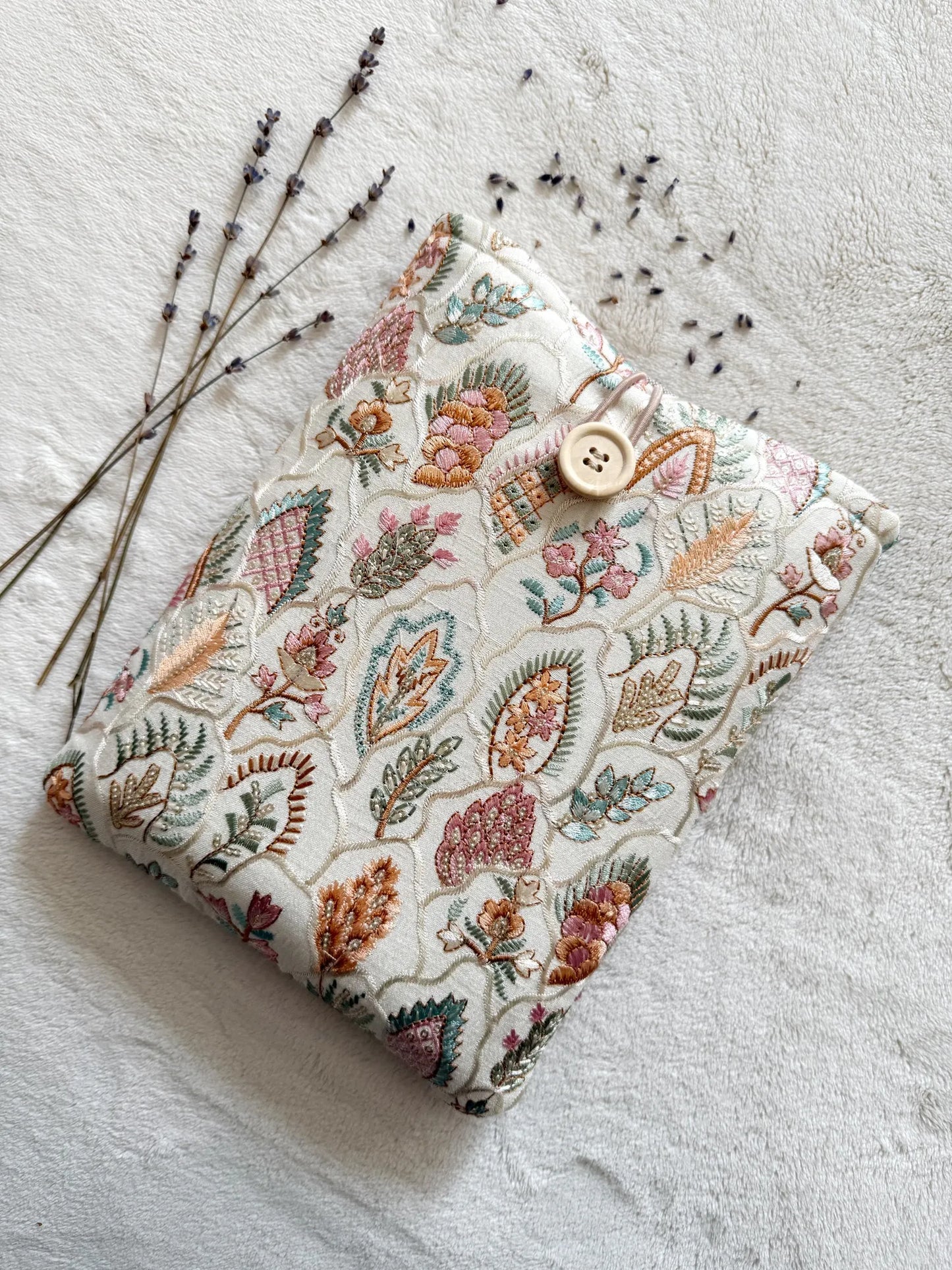 Embroidered Tropical Book Sleeve