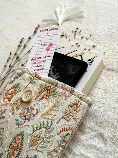 Embroidered Tropical Book Sleeve