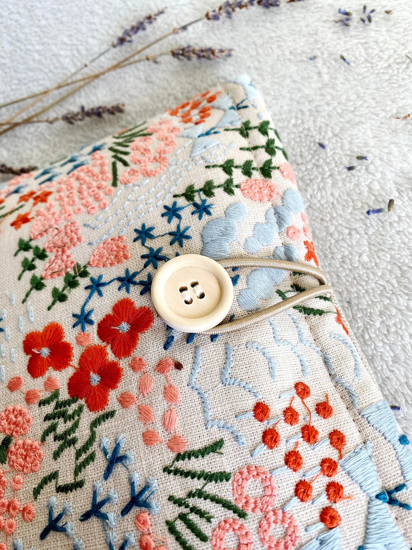 Embroidered Floral Book Sleeve