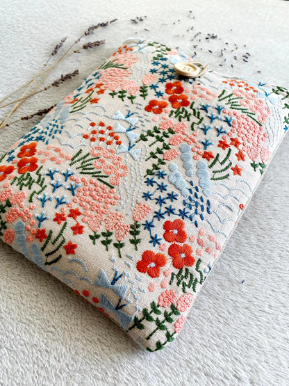 Embroidered Floral Book Sleeve