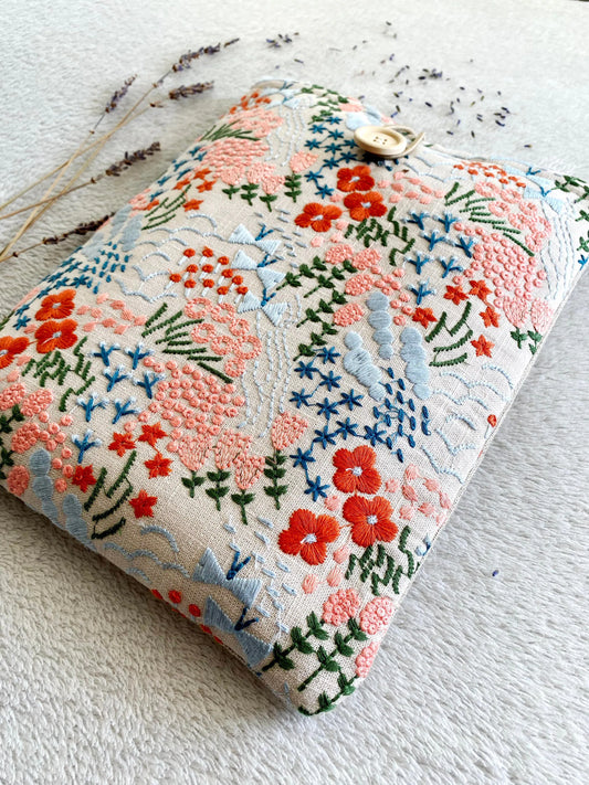 Embroidered Floral Book Sleeve