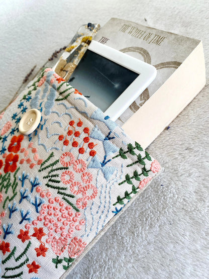 Embroidered Floral Book Sleeve