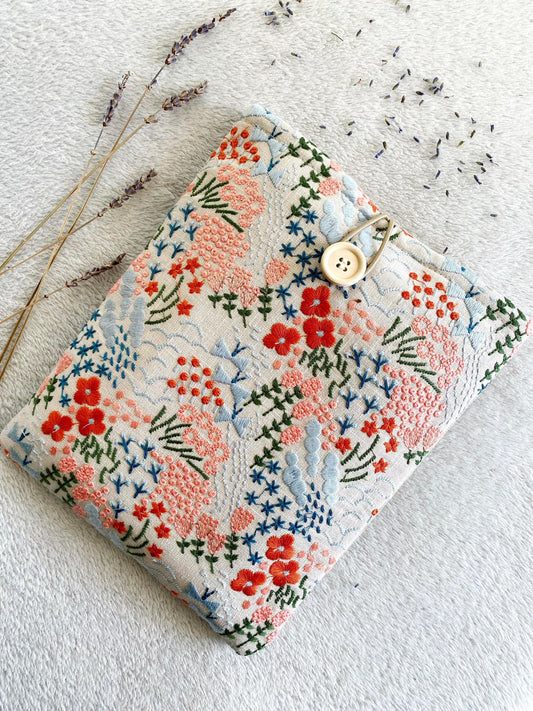 Embroidered Floral Book Sleeve