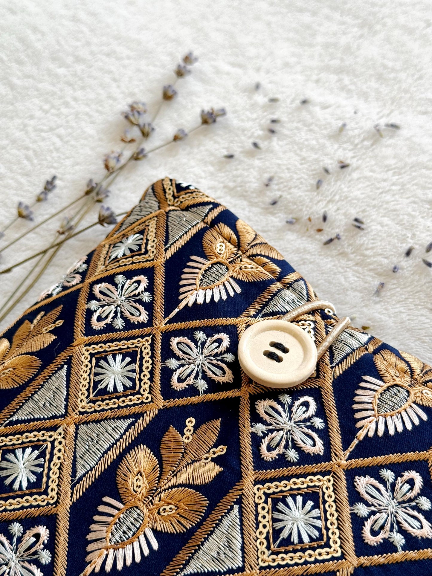 Embroidered Gold Book Sleeve