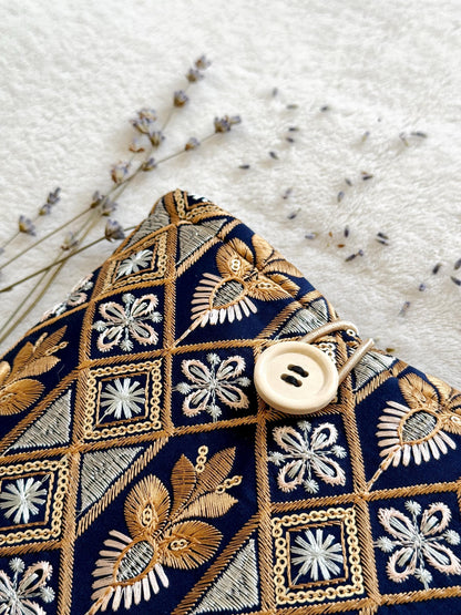 Embroidered Gold Book Sleeve