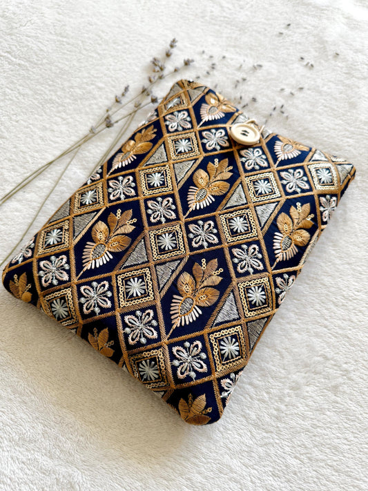 Embroidered Gold Book Sleeve