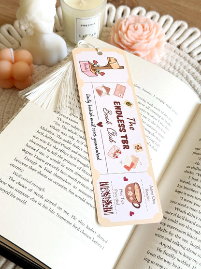 TBR Book Club Ticket Bookmark with Tassel