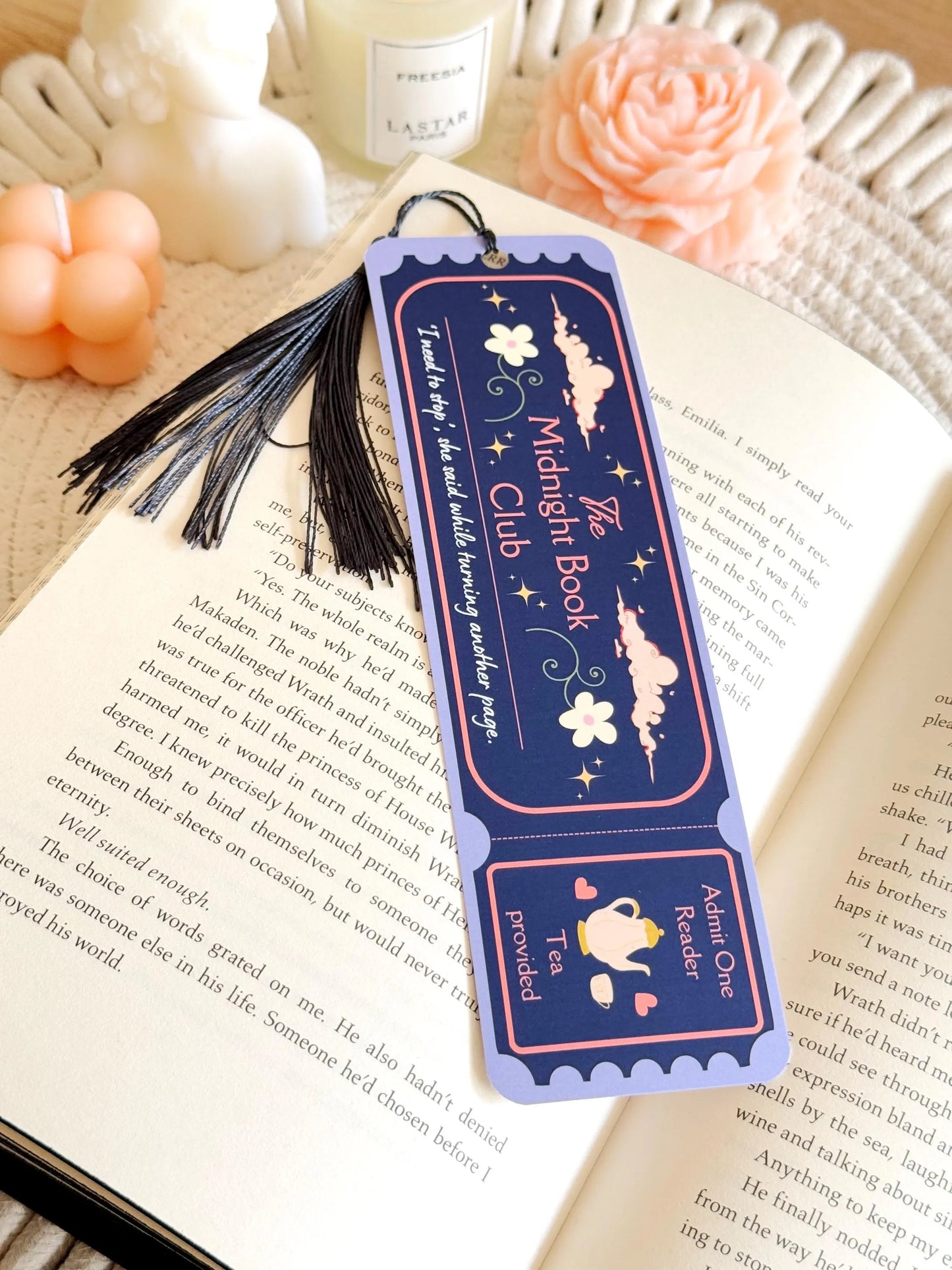 Midnight Book Club Ticket Bookmark with Tassel