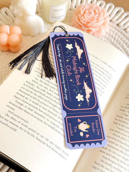 Midnight Book Club Ticket Bookmark with Tassel