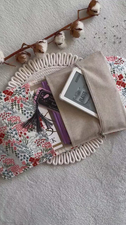 Embroidered Floral Double Book Sleeve